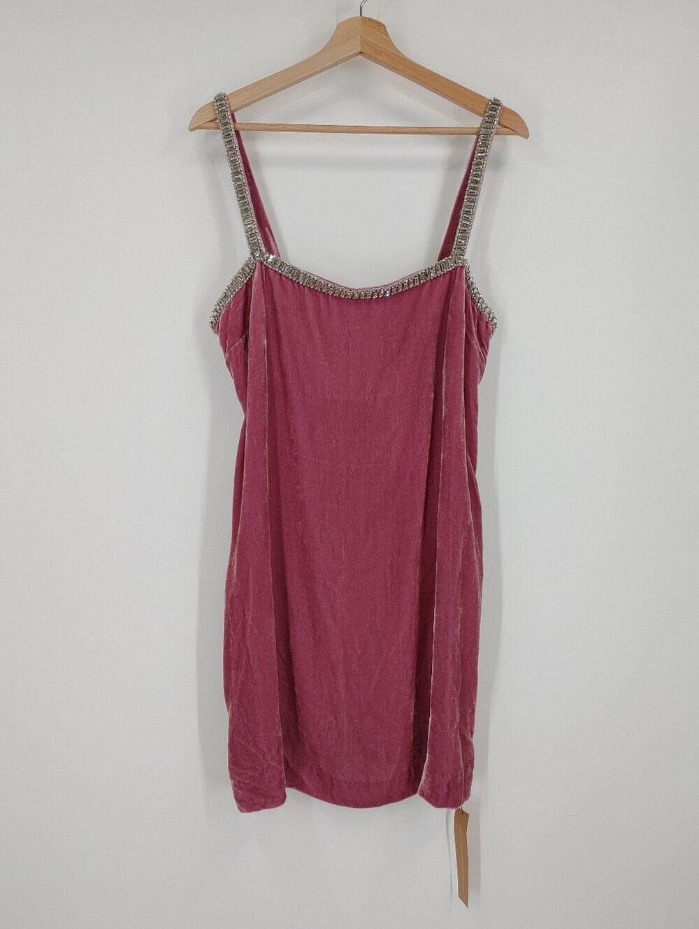 Reformation Pia Velvet Rhinestone Mini Dress